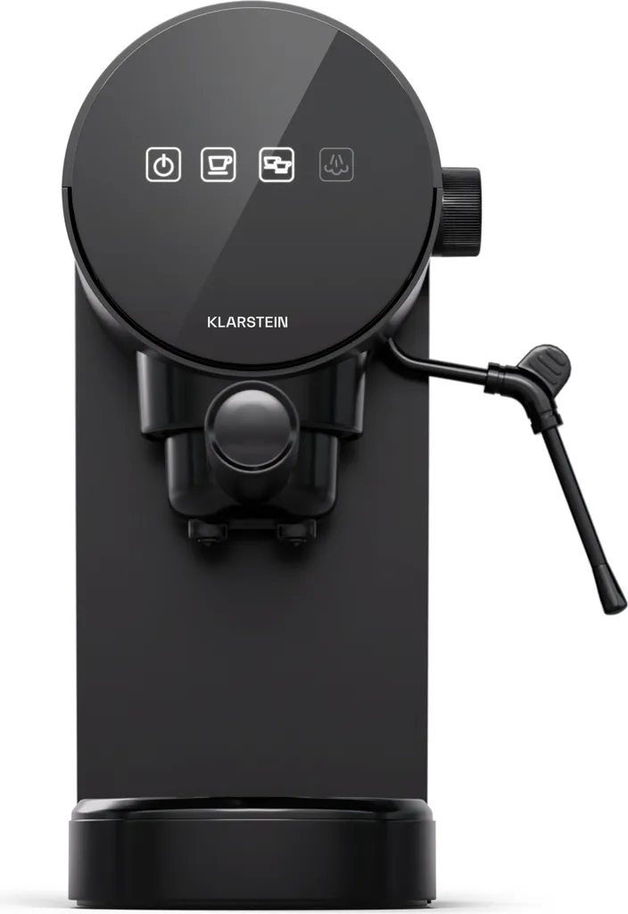 Klarstein Espresso Machine with Milk Frother, 0.9L Retro Mini Espresso Machine with Portafilter, 1360 Watt Small Coffee Machine, Coffee Machine for Cappuccino, Latte & Macchiato