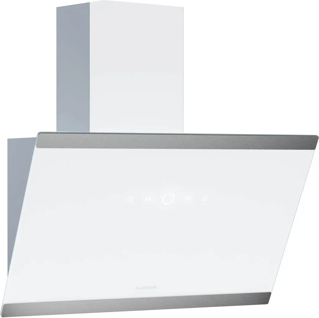 Klarstein FlashLine extractor hood – 60 cm head-free hood, touchscreen, 524 m³/h airflow, A++, LED lighting, 34.5 dB, white, ducted and recirculating operation