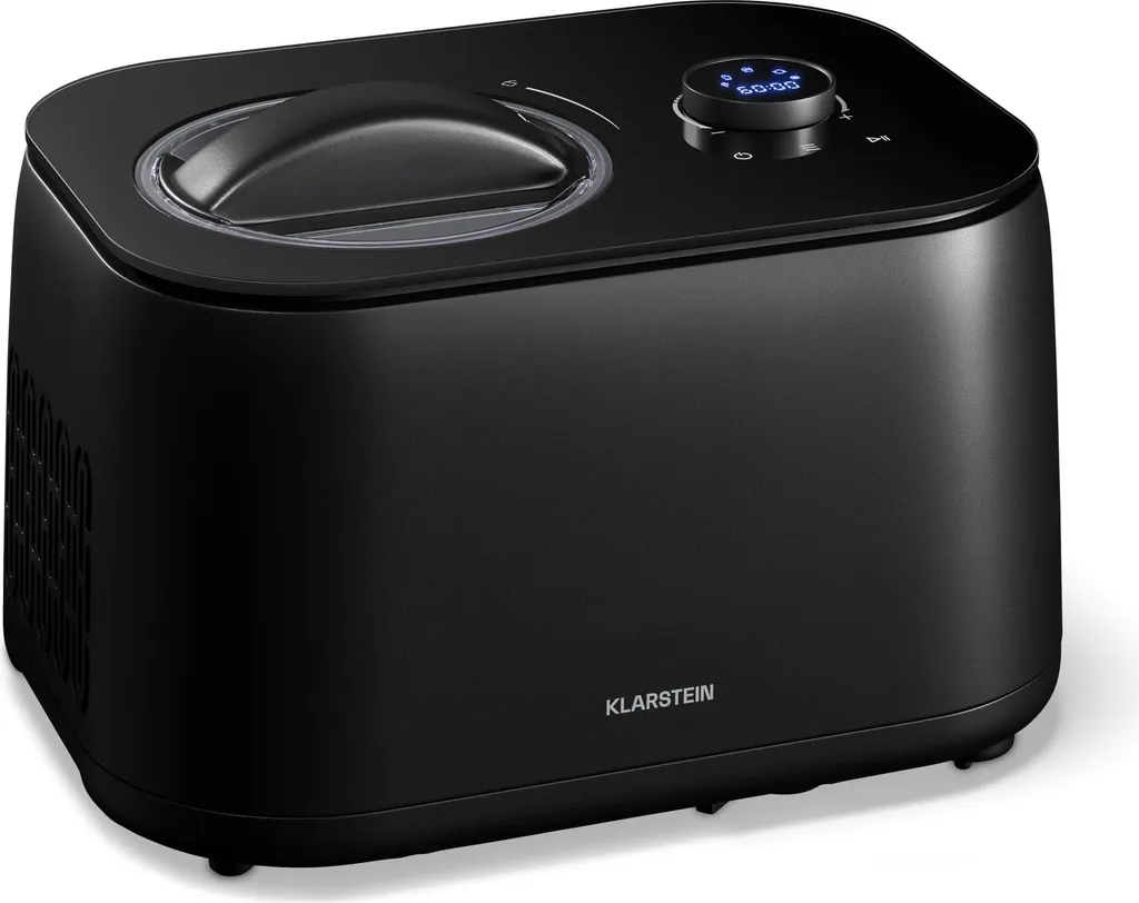 Klarstein FrostFusion Ice Cream Maker with Compressor – 1L Stainless Steel Container, 3 Modes for Ice Cream, Slushie & Yogurt, Self-Cooling, Touch & Rotary Controls, LED Display, Timer