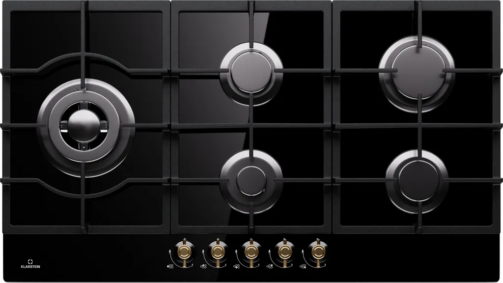 Klarstein 5-burner gas cooker, built-in gas cooker for indoor use, stainless steel gas cooker for motorhomes, 5-burner gas cooker, gas stoves with Snapjet burner, modern built-in gas stove, LPG gas stove