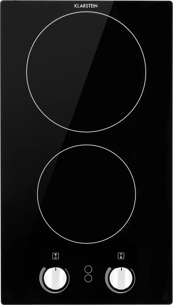 Klarstein glass ceramic cooktop, built-in cooktop with 2 burners, 3000 W electric cooktop for cooking, modern glass ceramic cooktop, glass ceramic hob with 2 cooking zones, built-in ceramic cooktop