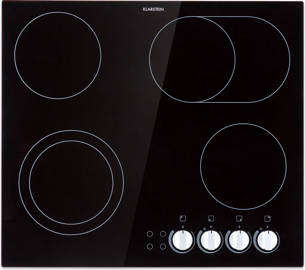 Klarstein glass ceramic cooktop, built-in cooktop with 4 burners, 6100 W electric cooktop, modern glass ceramic cooktop, glass ceramic hob with 4 cooking zones, built-in ceramic cooktop