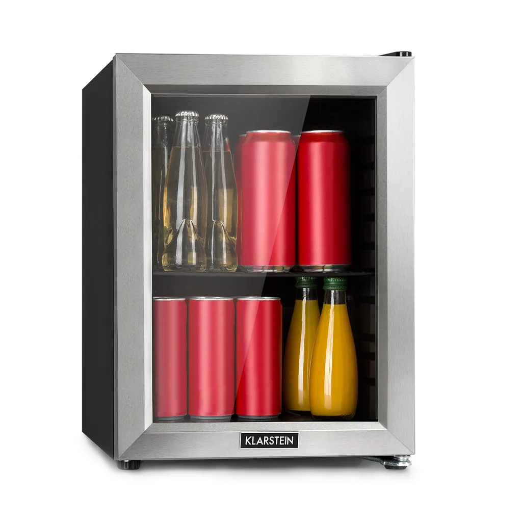 Klarstein Harlem beverage refrigerator/minibar, compression cooling system, 23-liter capacity, 5 cooling levels: 0-10 °C, low noise: 39 dB, 1 metal wire shelf, black