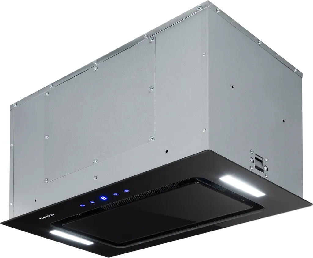 Klarstein HEKTOR SL - Extractor hood, under-cabinet hood, wall-mounted hood, 52 cm wide, recirculation mode, extraction rate up to 530 m³/h, aluminum filter, suitable for conversion to recirculation mode, black