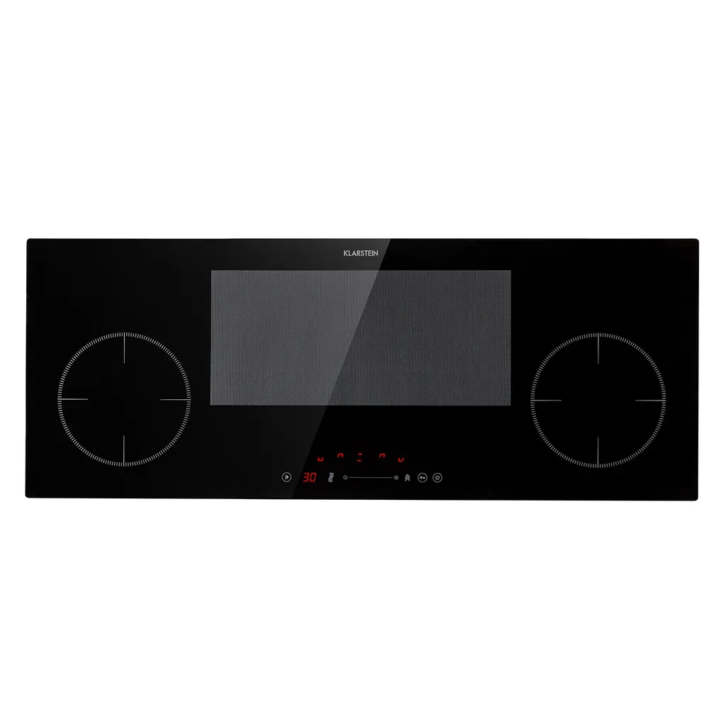 Klarstein induction hob, glass ceramic hob, induction hob with 4 cooking zones, built-in induction hob with touch display, digital display and timer function, fast heating, 7000 watts