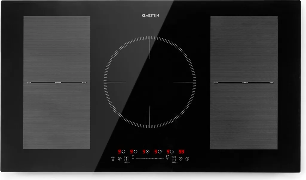 Klarstein induction hob, glass ceramic hob, 5-burner induction hob, built-in induction hob with touch display, digital display and timer function, fast heating, 9300 watts