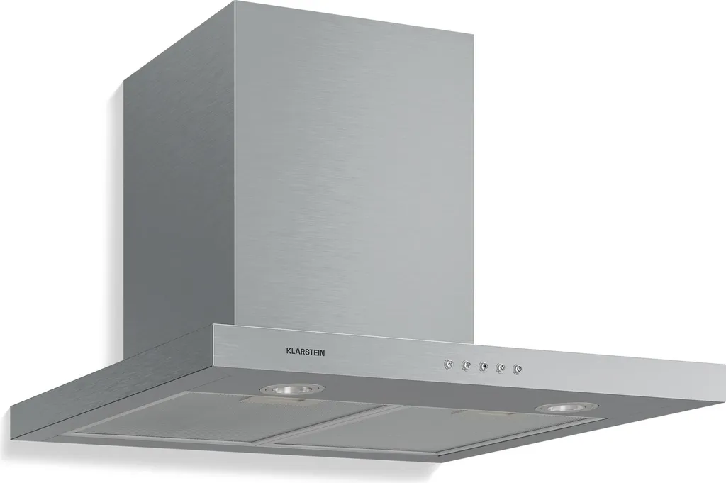 Klarstein Limelight extractor hood - stainless steel wall-mounted hood, extractor hood with 3 power levels, 600 m³/h, digital display, LED lighting, 64 dB, 60 cm wide, silver