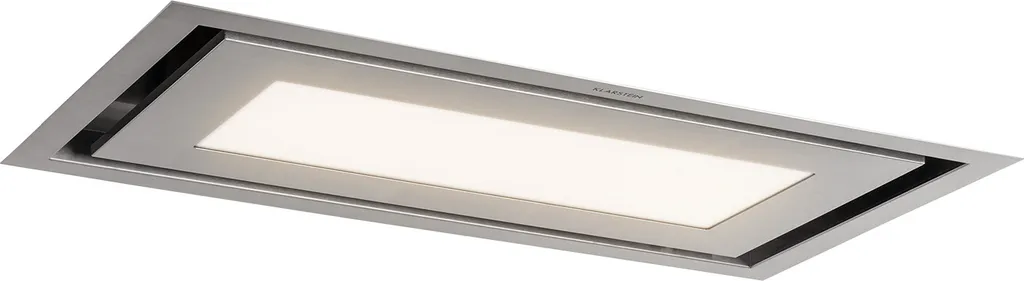 Klarstein Remy Brilliant Edition island hood, 90 cm, 618 m³/h, 230 W, remote control, LED lamp: 3 brightness levels up to 6500 Kelvin, grease filter, ducted and recirculating operation, silver