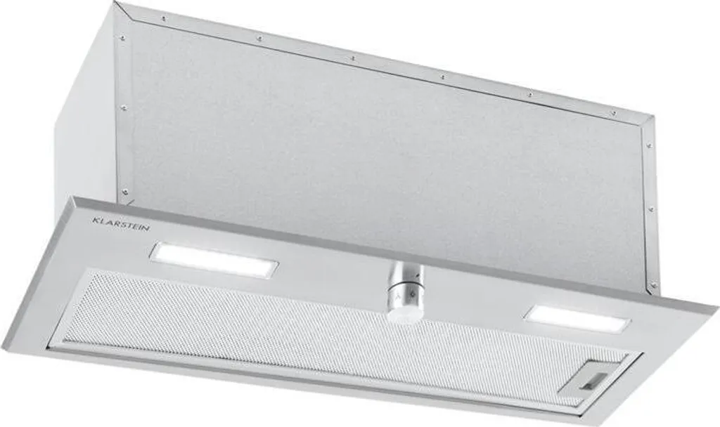 Klarstein Simplica 70 extractor hood, built-in, 70 cm wide, extraction rate: 400 m³/h, recirculation mode possible, rotary knob, 3 speeds, LED lighting: 2 x 1.5 W, extractor hood, stainless steel
