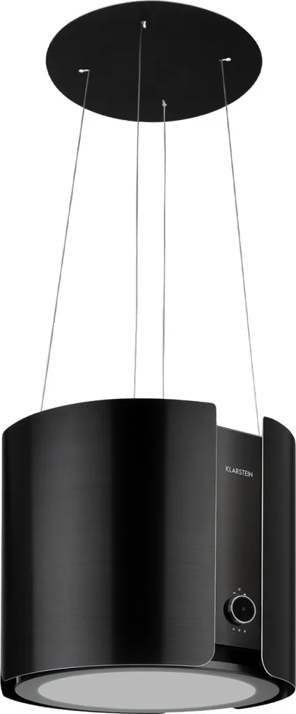 Klarstein Skyfall extractor hood - freestanding extractor hood, recirculating/exhaust air extractor hood, gesture control, 45 x 42 cm (ØxW), 402 m³/h, 200 W, 3 speeds, LED lighting, black