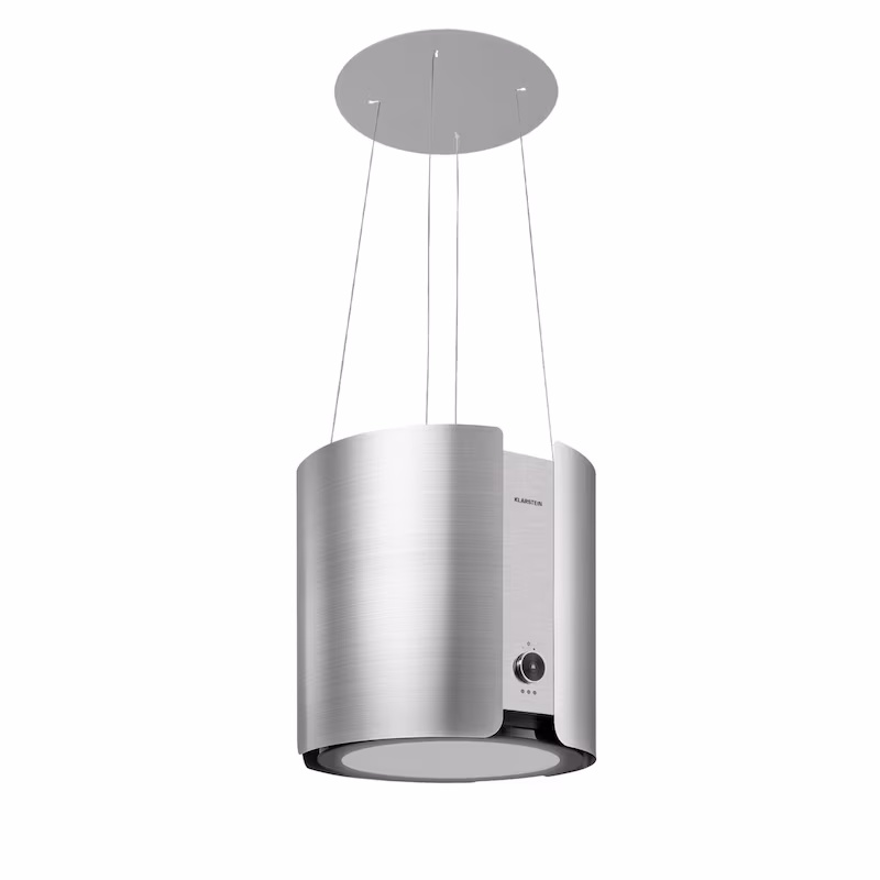 Klarstein Skyfall Island Extractor Hood Ø45cm Recirculating Air 402m³/h LED Stainless Steel