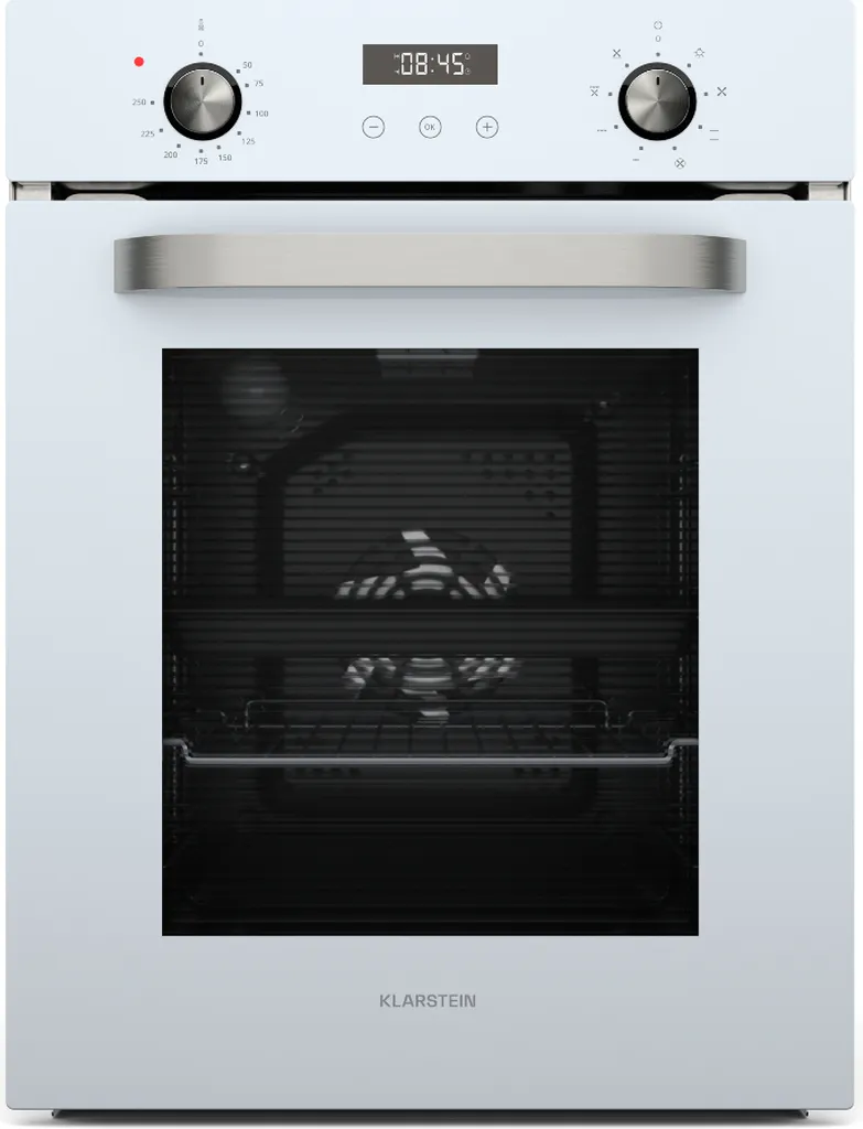 Klarstein SmartSlim Built-in Oven - 45 cm, 49 L, 9 Functions, Steam Cleaning, Removable Glass Door, Black Glass, Digital Timer, Built-in Oven