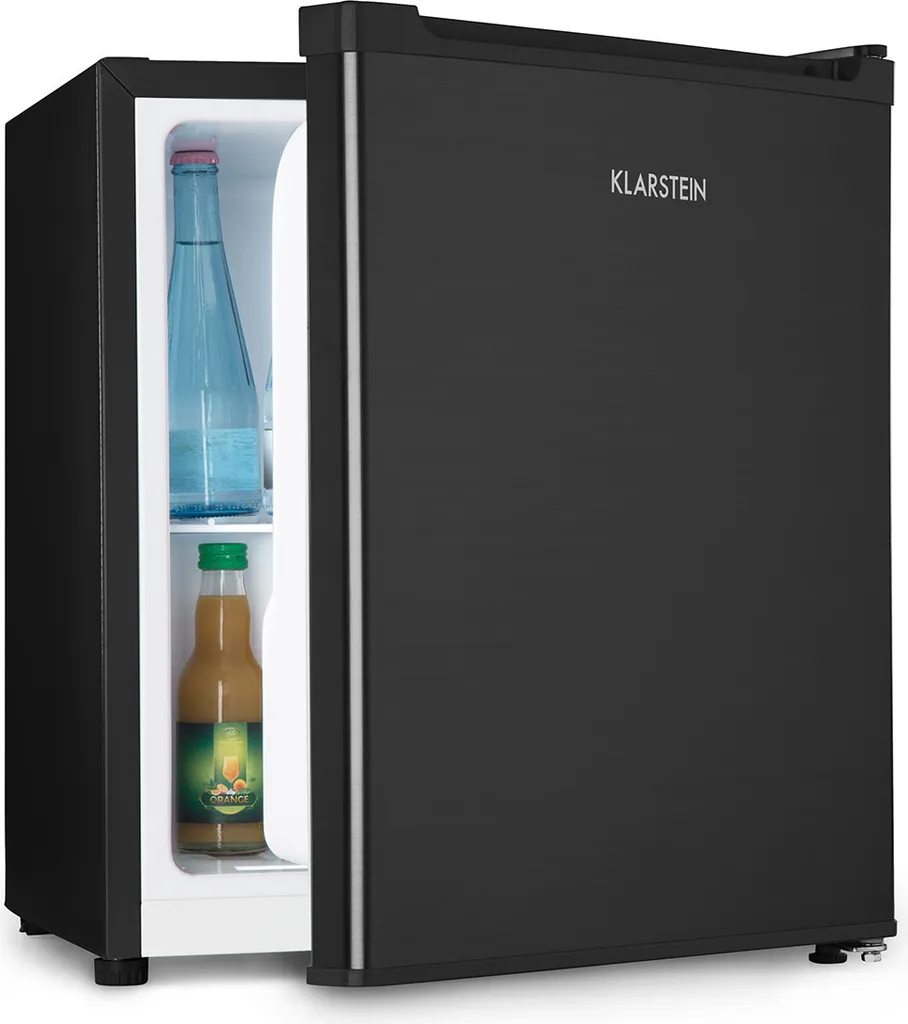 Klarstein Snoopy Eco - Mini-fridge with freezer compartment, 46 liter capacity, 4 liter freezer compartment, 41dB quiet operation, energy-saving, black