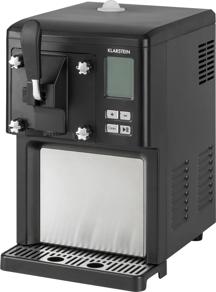 Klarstein Sweet Sundae - Ice Cream Machine, 1.5 Liters, with Self-Cooling Compressor, 200 Watts, Dispensing System, 3-Hour Auto Keep-Cool Function, Automatic Cleaning, Stainless Steel, Black