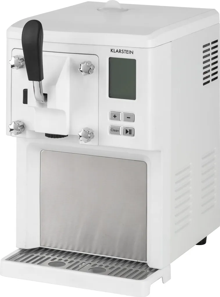 Klarstein Sweet Sundae - Ice Cream Machine, 1.5 Liters, with Self-Cooling Compressor, 200 Watts, Dispensing System, 3-Hour Auto Keep-Cool Function, Automatic Cleaning, Stainless Steel, White