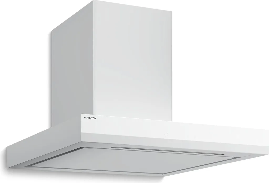 Klarstein Velaire extractor hood 60 cm - 600 m³/h, A++, touch control, LED, quiet, aluminum & activated carbon filter, wall-mounted hood, white