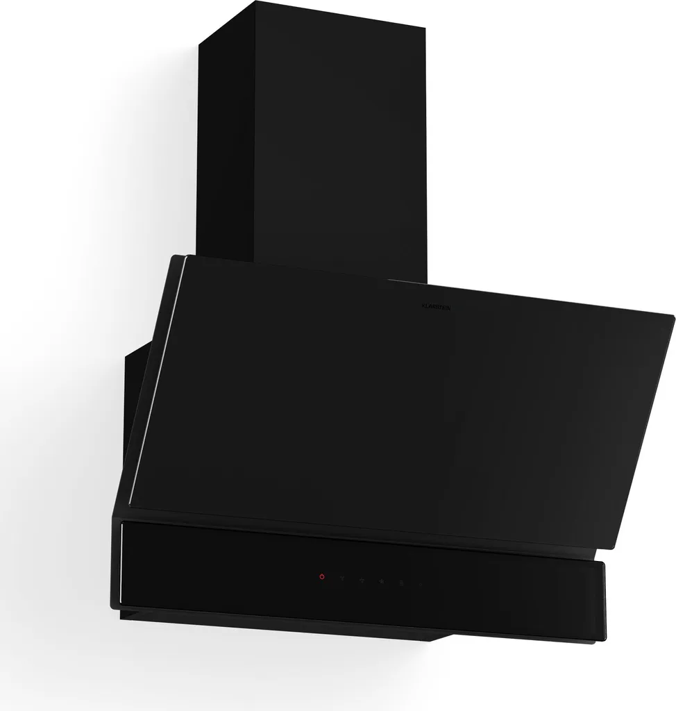 Klarstein Velaire 60cm Cooker Hood - Head-Free Hood, 820 m³/h Boost, A++, Touch Control, LED, Quiet, Aluminum & Activated Carbon Filter, Kitchen Extractor Hood, Black