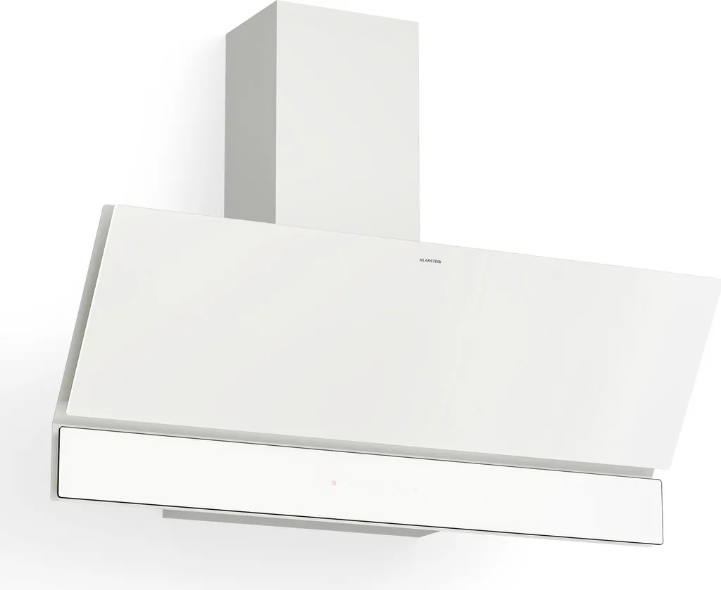 Klarstein Velaire 90cm Cooker Hood - Head-Free Hood, 820 m³/h Boost, A++, Touch Control, LED, Quiet, Aluminum & Activated Carbon Filter, 90cm Kitchen Extractor Hood, White