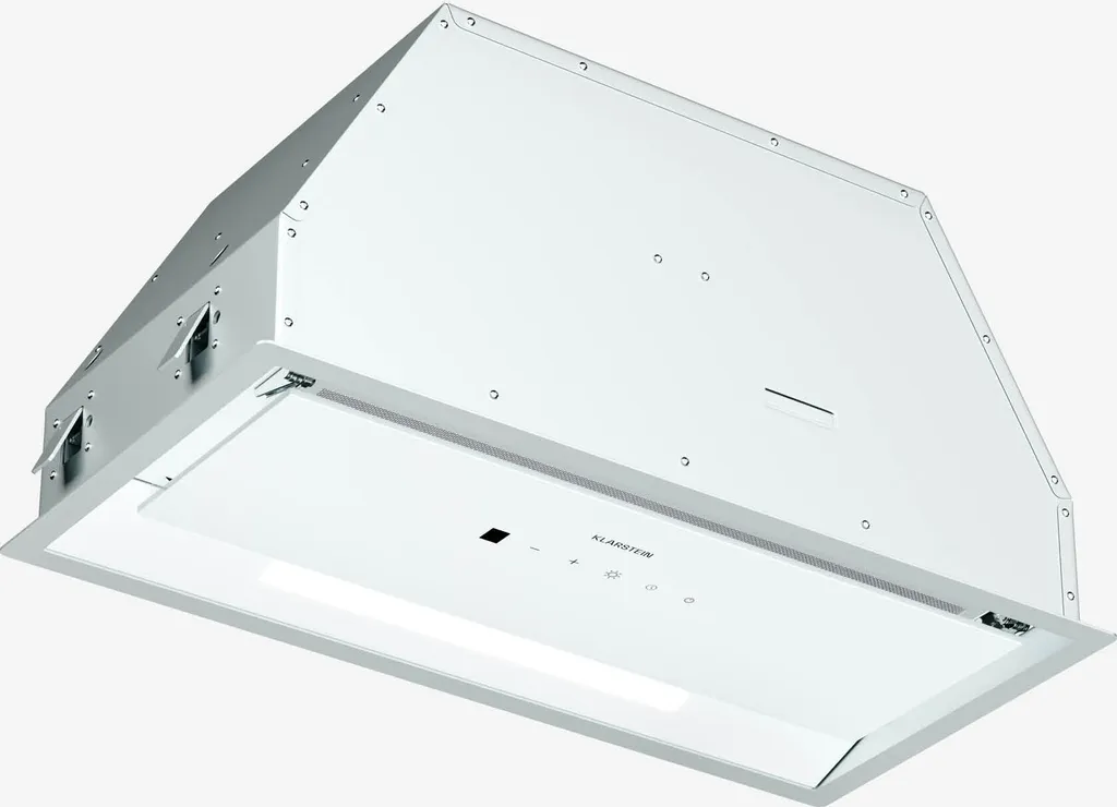 Klarstein Ventimate under-cabinet extractor hood, 60cm under-cabinet hood with touch control panel, 390 m³/h airflow, quiet DC motor, LED lighting, carbon filter for recirculation, white