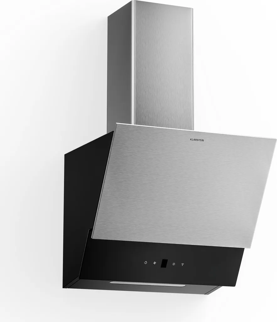 Klarstein Verosteel 45 cm Cooker Hood - Head-Free Hood, 624 m³/h, A++ Energy, Touch Control, LED, Quiet, Stainless Steel & Glass, Kitchen Extractor Hood, Dishwasher-Safe Filter