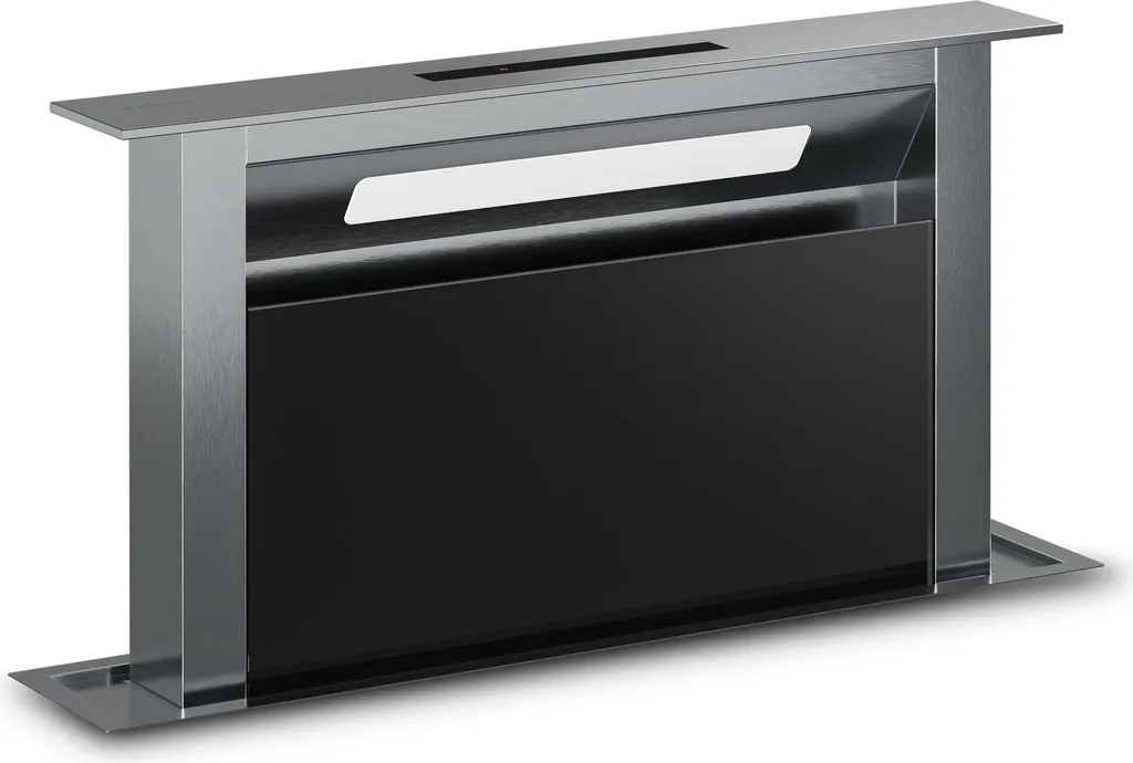 Klarstein Verosteel 60cm Downdraft Extractor Hood - A++, 881.6 m³/h Boost, Touch Control, LED, Aluminum & Glass, Dishwasher-Safe Filter, Kitchen Extractor Hood