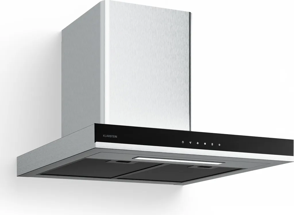 Klarstein Verosteel extractor hood 60cm - 881.6 m³/h, A++, touch controls, LED lighting, stainless steel & glass, quiet operation, dishwasher-safe filter, extractor hood