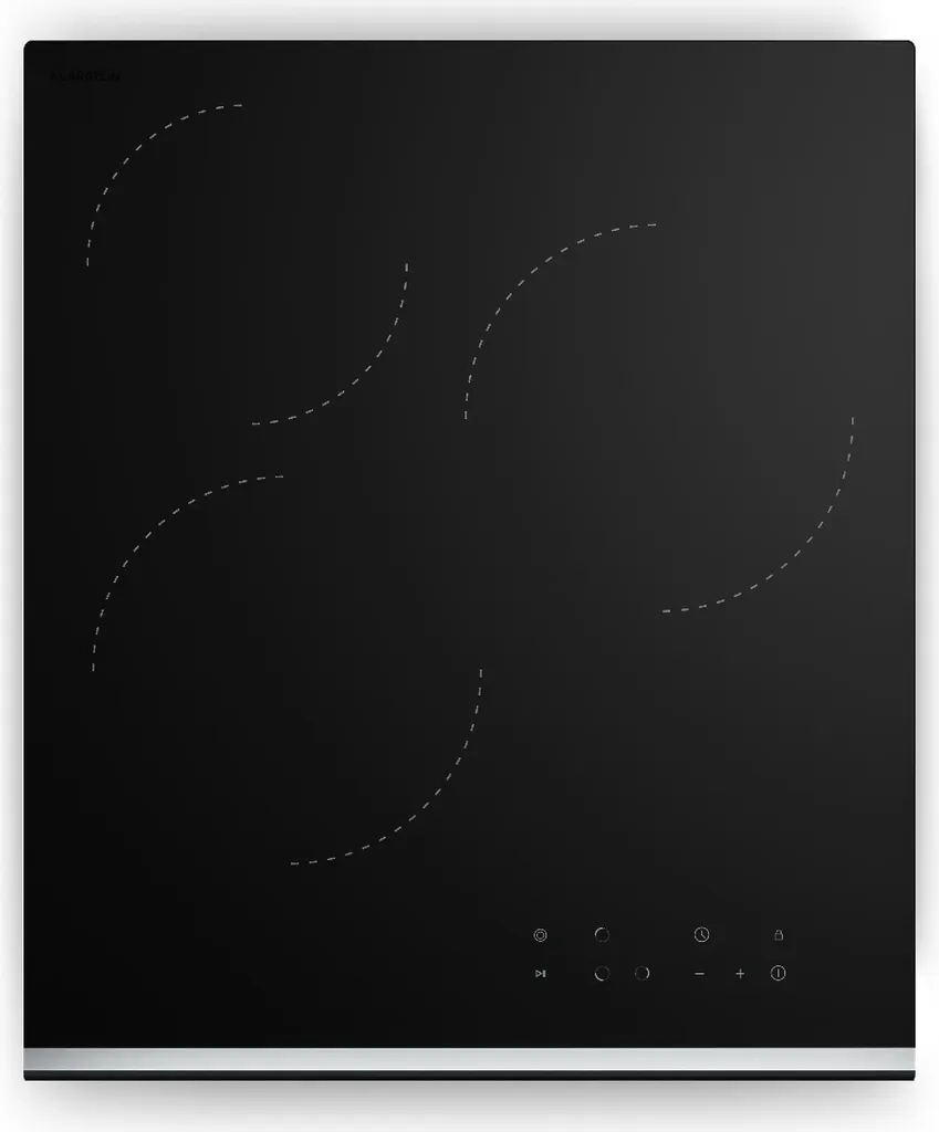 Klarstein Verosteel glass ceramic cooktop - 45 cm, 3-zone glass ceramic cooktop with touch slider control, oval cooking zone, 5000 W, timer & child lock, electric cooktop for modern kitchens