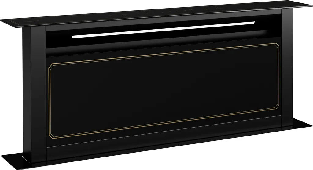 Klarstein Victoria Downdraft Extractor Hood - 720 m³/h airflow, whisper-quiet 52 dB, touchscreen control, dishwasher-safe filters, LED lighting, black