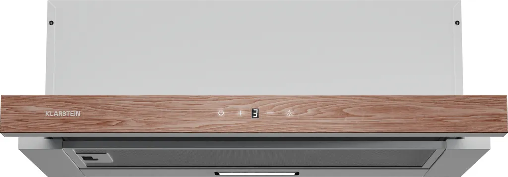 Klarstein ZenFusion under-cabinet extractor hood, 60 cm under-cabinet hood with telescopic extraction, 400 m³/h airflow, touch controls, LED lighting, grease and activated carbon filters