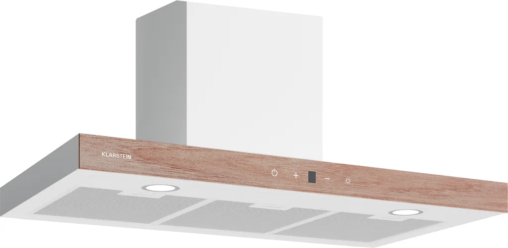 Klarstein ZenFusion T extractor hood - 90 cm wall-mounted, 885 m³/h boost, touch controls, A++, LED 4000 K, quiet 47 dB, white, ducted & recirculating