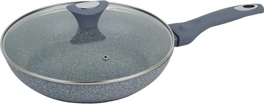 Klausberg frying pan with lid, aluminum, gray marble, Ø28cm