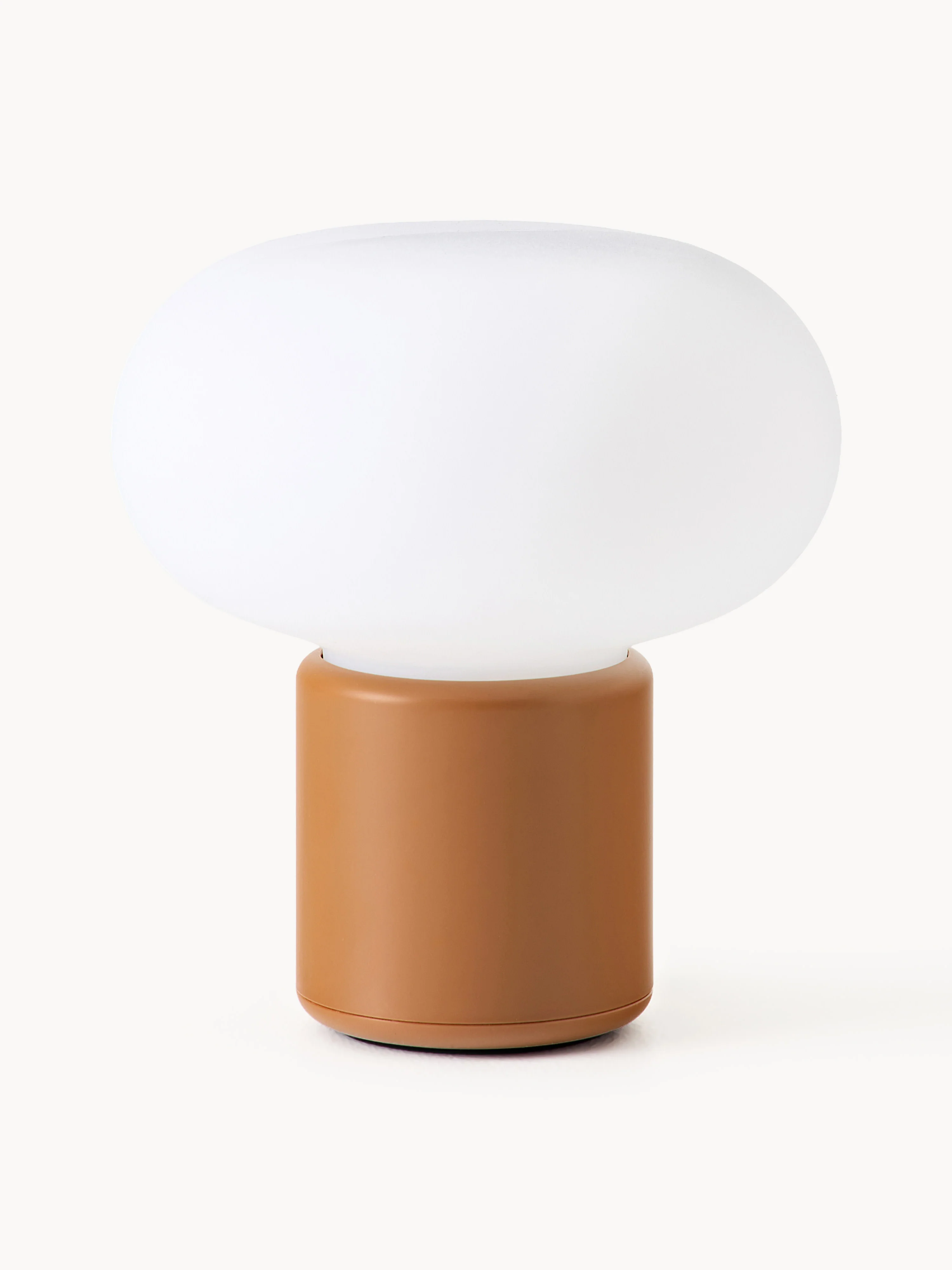 new-works Small portable table lamp Karl-Johan, dimmable, White, ochre