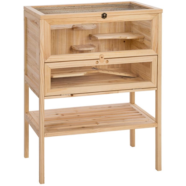 Hornbach Small animal cage tectake Binki made of wood 60 x 40 x 80 cm