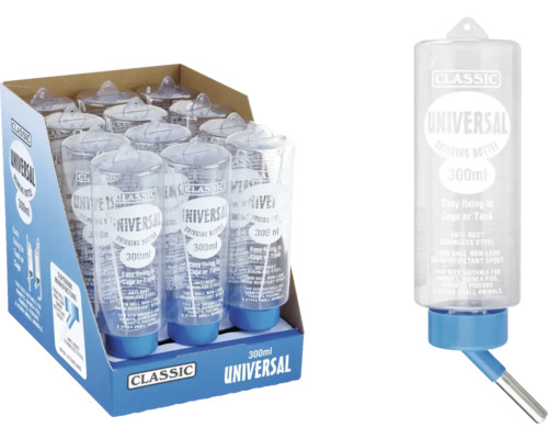 Small animal drinker Karlie Classic drinking bottle M plastic 300 ml approx. 30 x 6 cm
