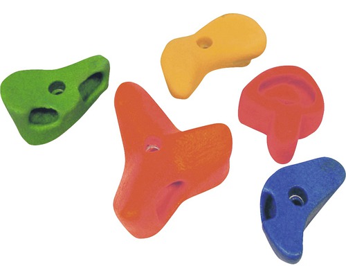 Karibu AKUBI climbing holds with screws 5 pieces red, blue, green
