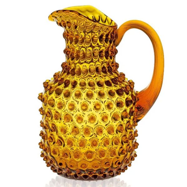 Klimchi Studio Carafe Hobnail Square Amber