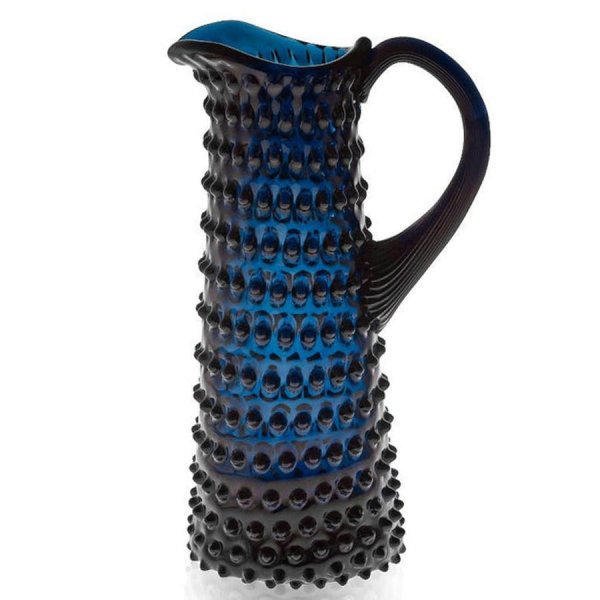 Klimchi Studio Carafe Hobnail Tall Crystal Royal Blue