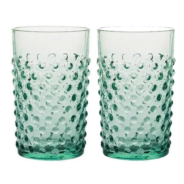 Klimchi Studio Water Glasses Set Hobnail Tumblers Beryl