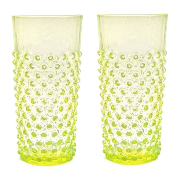 Klimchi Studio Water Glasses Set Hobnail Tumblers Neon C