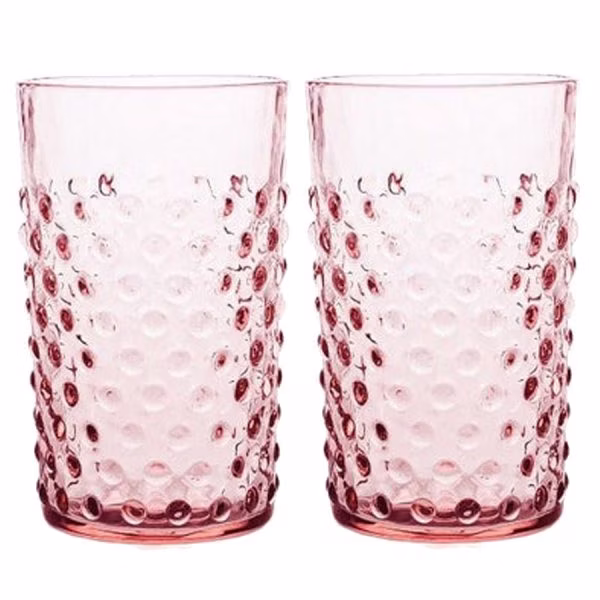 Klimchi Studio Water Glasses Set Hobnail Tumblers Rosali