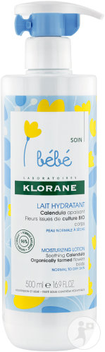 Klorane baby moisturizing milk for normal to dry skin pump bottle 500 ml