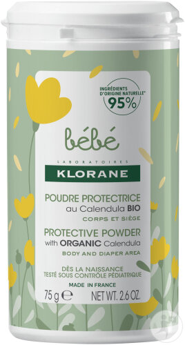 Klorane Baby Protective Powder with Organic Calendula for Body and Bottom 75g