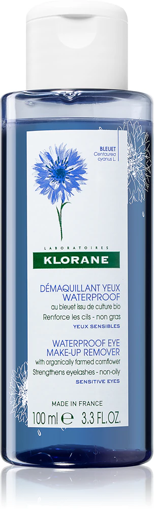 Klorane Cornflower waterproof makeup remover for sensitive skin