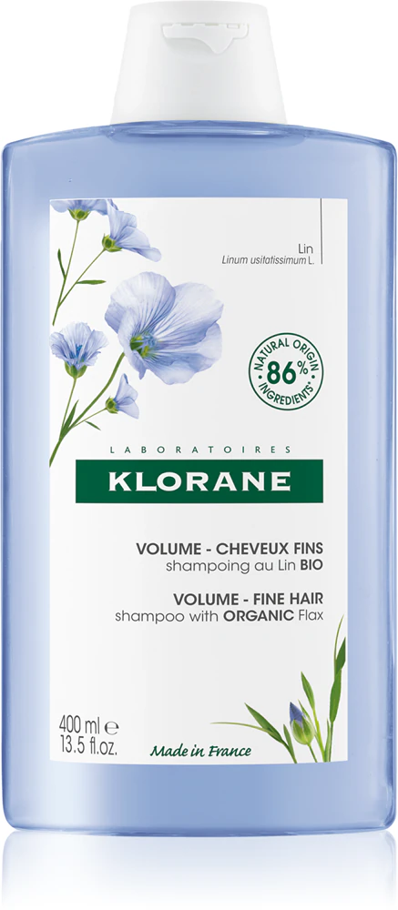Klorane Flax Fiber Organic Shampoo for fine and limp hair 400 ml