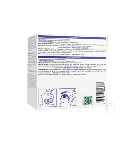 Klorane Smoothing Eye Patches Hydro-Gel with Organic Cornflower and Hyaluronic Acid, 14 pieces
