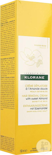Klorane hair removal cream sweet almond tube 150ml