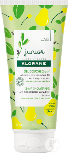 Klorane Junior 2in1 shower gel from 3 years body and hair pear scent tube 200ml