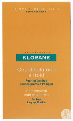 Klorane Cold Hair Removal Wax Legs 6 Ready to Use Double Strips