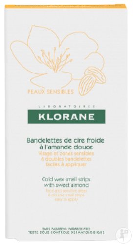 Klorane Cold Hair Removal Wax For Face Sensitive Areas 6 Ready To Use Double Strips