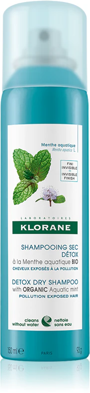 Klorane Organic Mint dry shampoo for hair exposed to air pollution